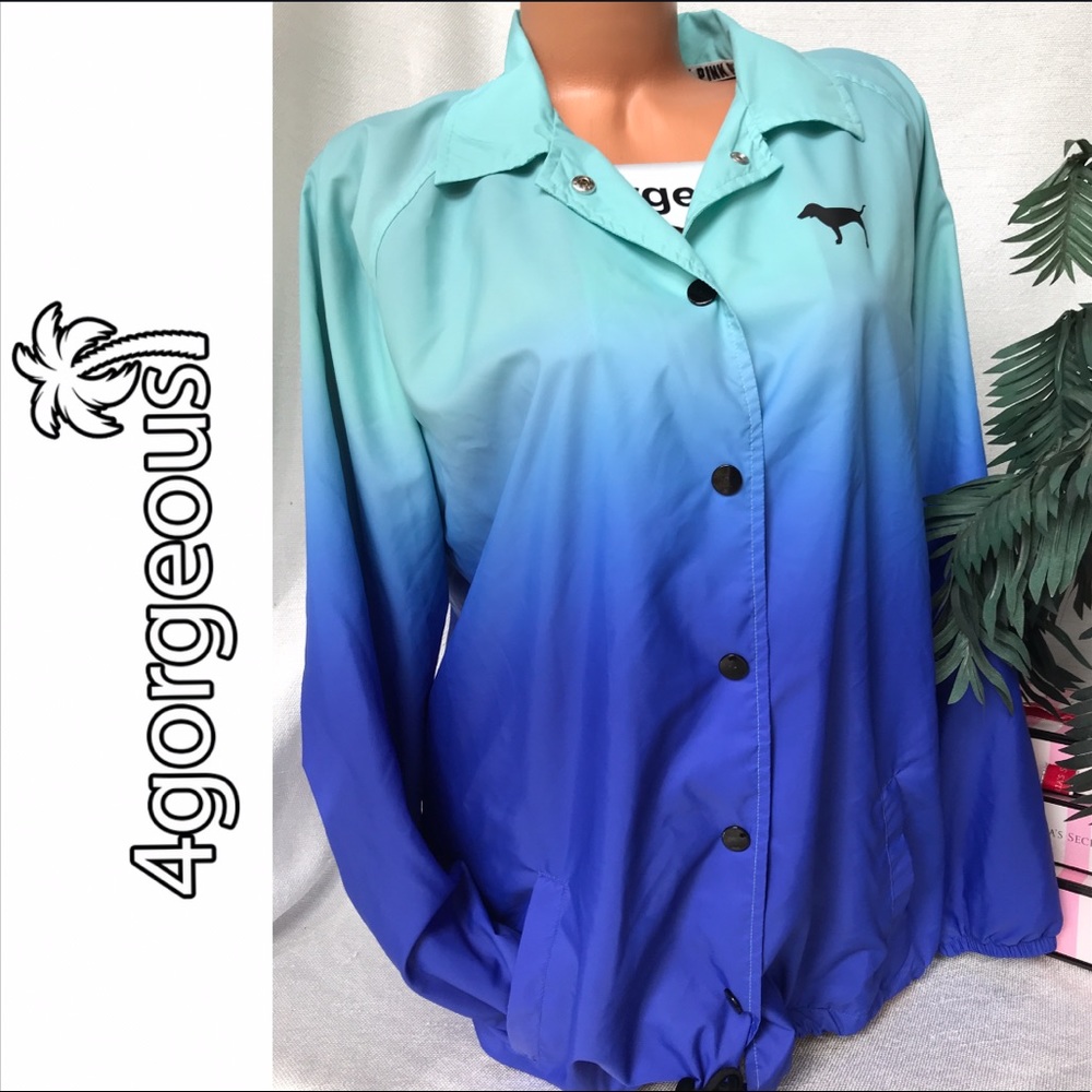 Vs Pink Ombré Coaches Jacket Anorak Windbreaker